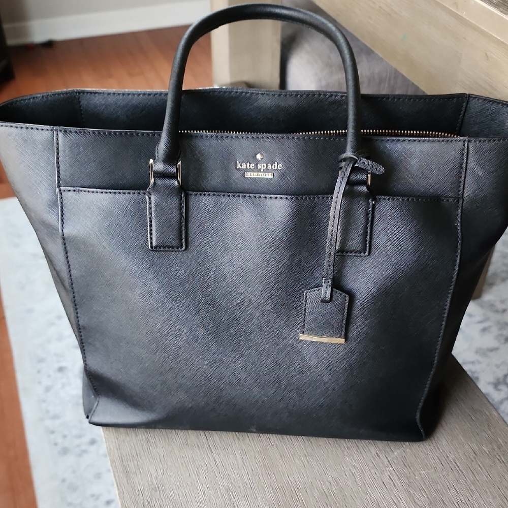 Kate Spade Black Leather Tote Bag